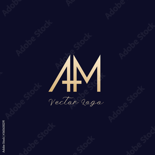 AM letters logo design, vector