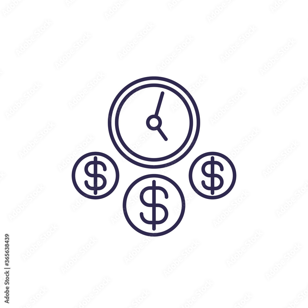 time and money line icon time and money line icon