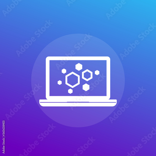 nanoparticles icon with laptop  vector