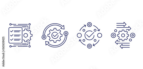 project management, efficiency line icons photo