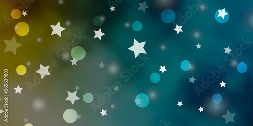 Wallpaper Mural Light Blue, Yellow vector texture with circles, stars. Torontodigital.ca