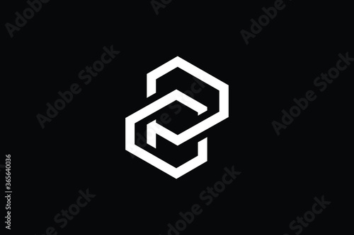 Minimal Innovative Initial CP logo and PC logo. Letter CP PC creative elegant Monogram. Premium Business logo icon. White color on black background