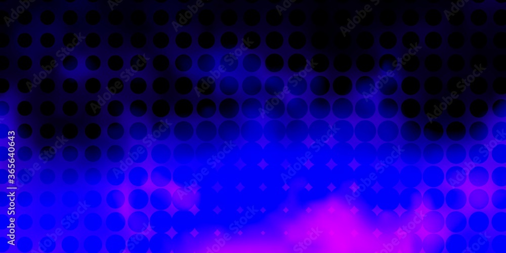 Light Purple, Pink vector layout with circle shapes. Glitter abstract illustration with colorful drops. Design for your commercials.