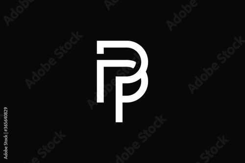 Minimal Innovative Initial BP logo and PB logo. Letter PP creative elegant Monogram. Premium Business logo icon. White color on black background