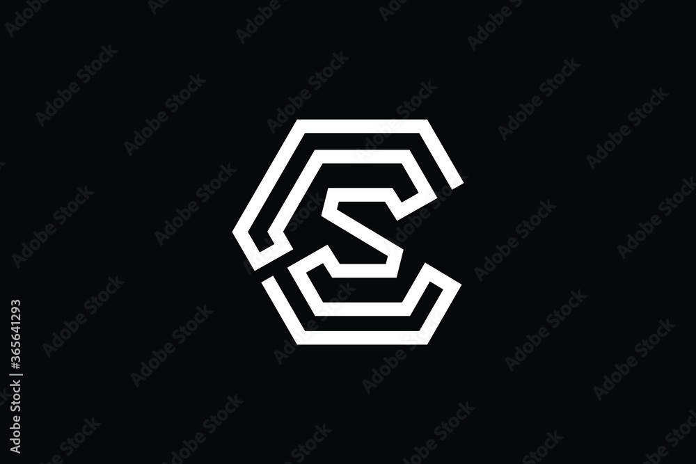 Minimal Innovative Initial CS logo and SC logo. Letter CS SC creative elegant Monogram. Premium Business logo icon. White color on black background Minimal Innovative Initial CS logo and SC logo. Letter CS SC creative elegant Monogram. Premium Business logo icon. White color on black background