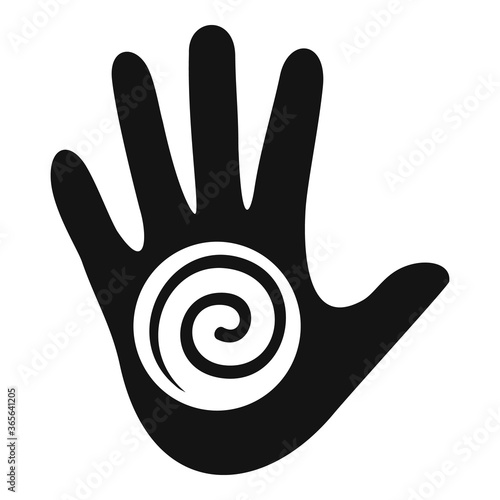 Hand spiral hypnosis icon. Simple illustration of hand spiral hypnosis vector icon for web design isolated on white background