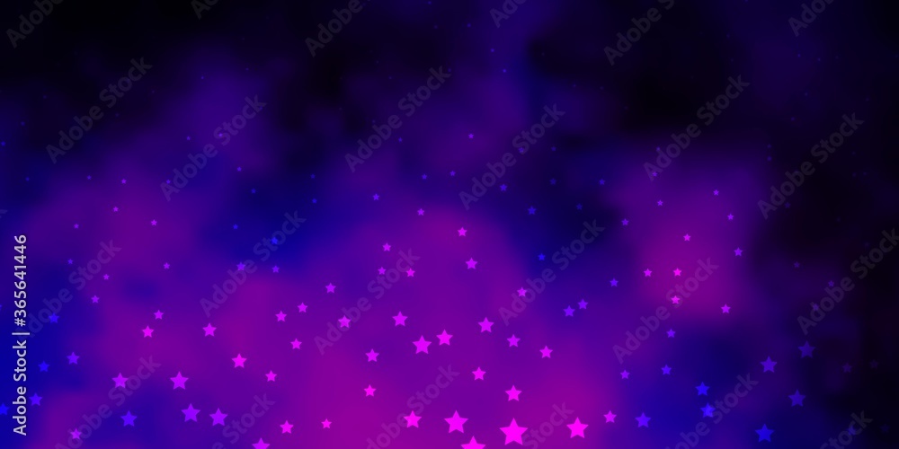 Dark Purple vector pattern with abstract stars. Modern geometric abstract illustration with stars. Design for your business promotion.