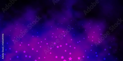 Dark Purple vector pattern with abstract stars. Modern geometric abstract illustration with stars. Design for your business promotion.