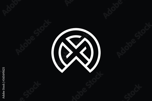 Minimal Innovative Initial OX logo and XO logo. Letter OX XO creative elegant Monogram. Premium Business logo icon. White color on black background