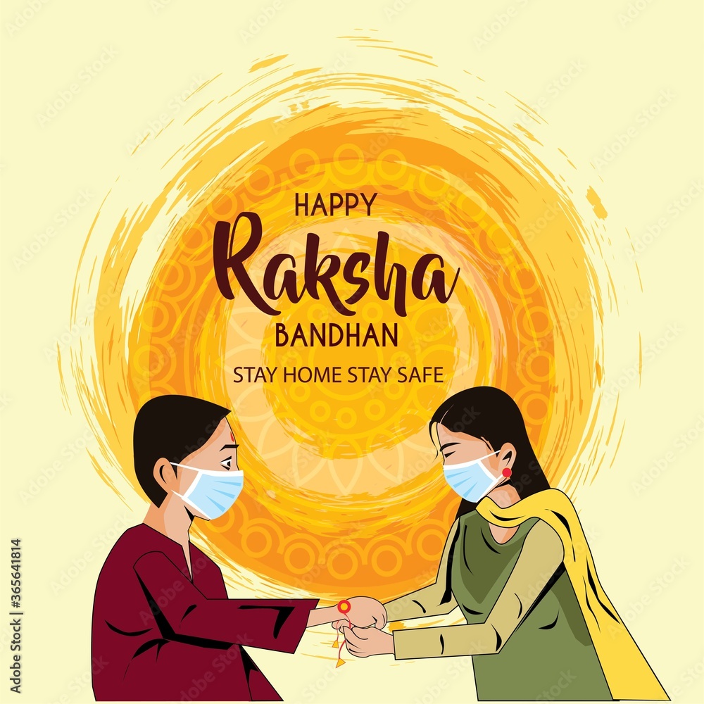 Vector illustration of Indian festival of brother and sister love ...