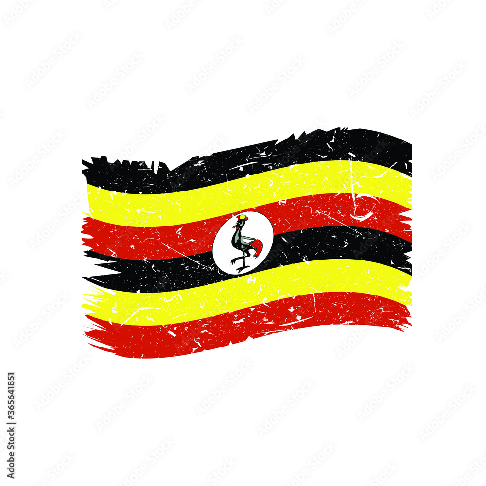 Obraz premium Uganda Flag Grunge Distress Vintage Style Vector 