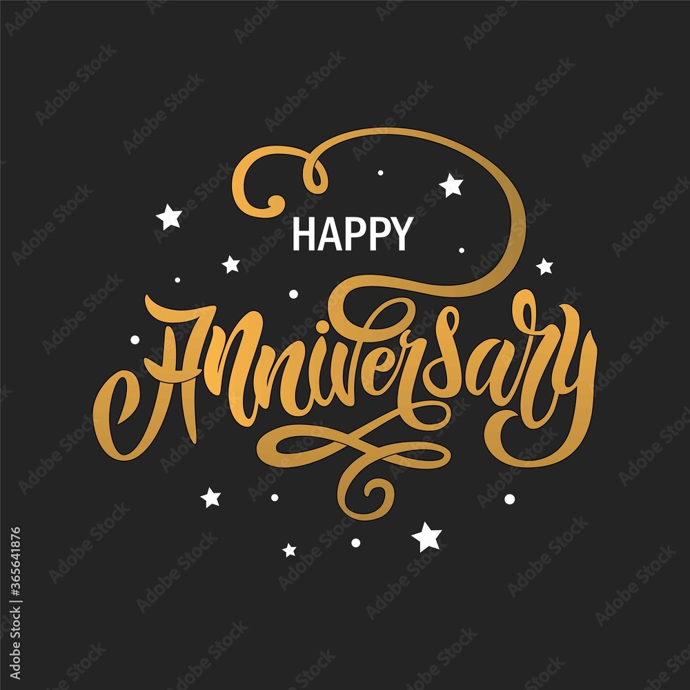 Happy Anniversary lettering text banner