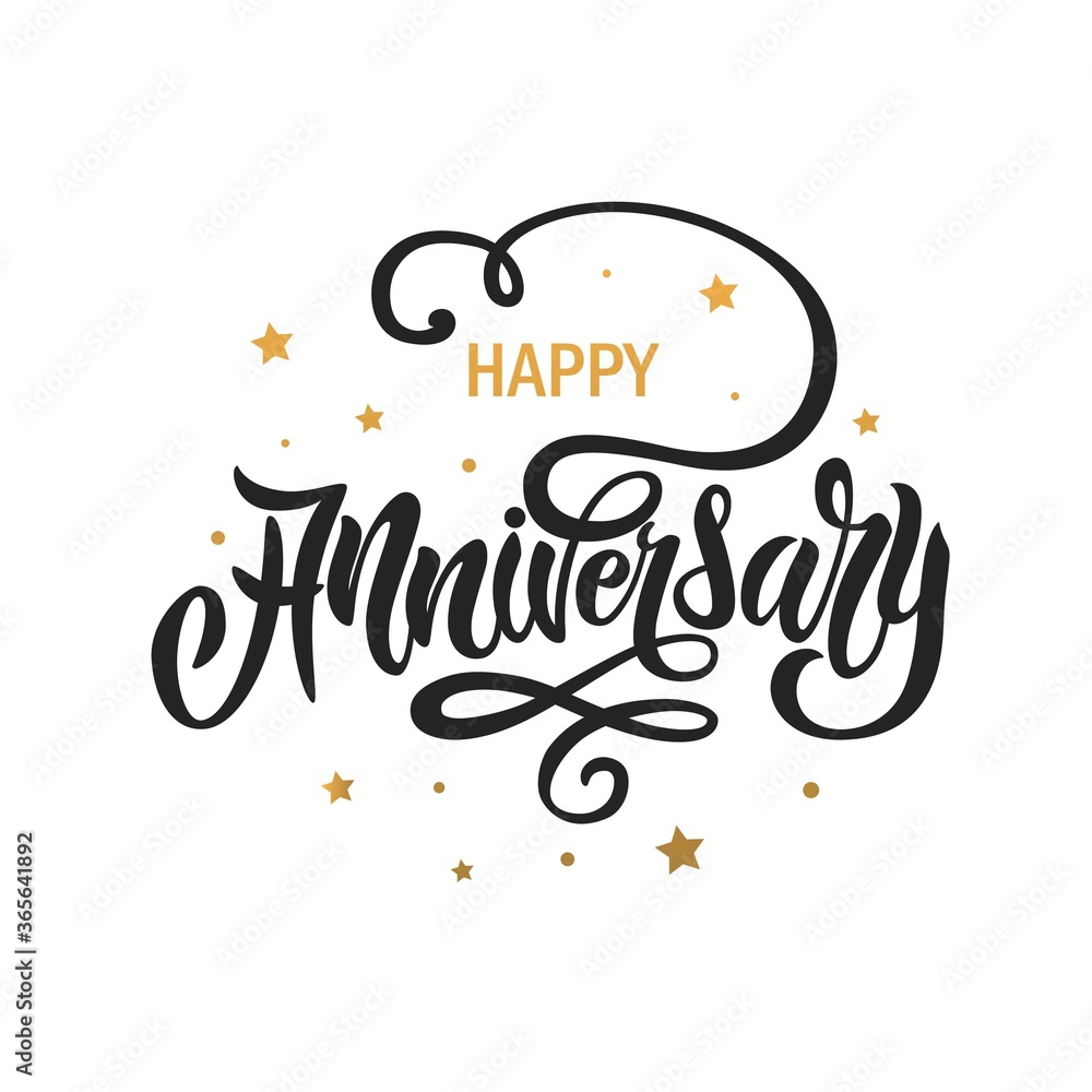 Happy Anniversary lettering text banner