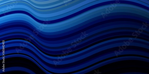Fototapeta Naklejka Na Ścianę i Meble -  Dark BLUE vector backdrop with bent lines. Abstract gradient illustration with wry lines. Pattern for booklets, leaflets.