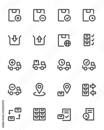 Icon design set for Logistics and transportation, Editable stroke vector graphic design