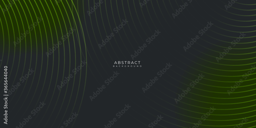 Dark green color circle lines modern abstract geometric presentation background
