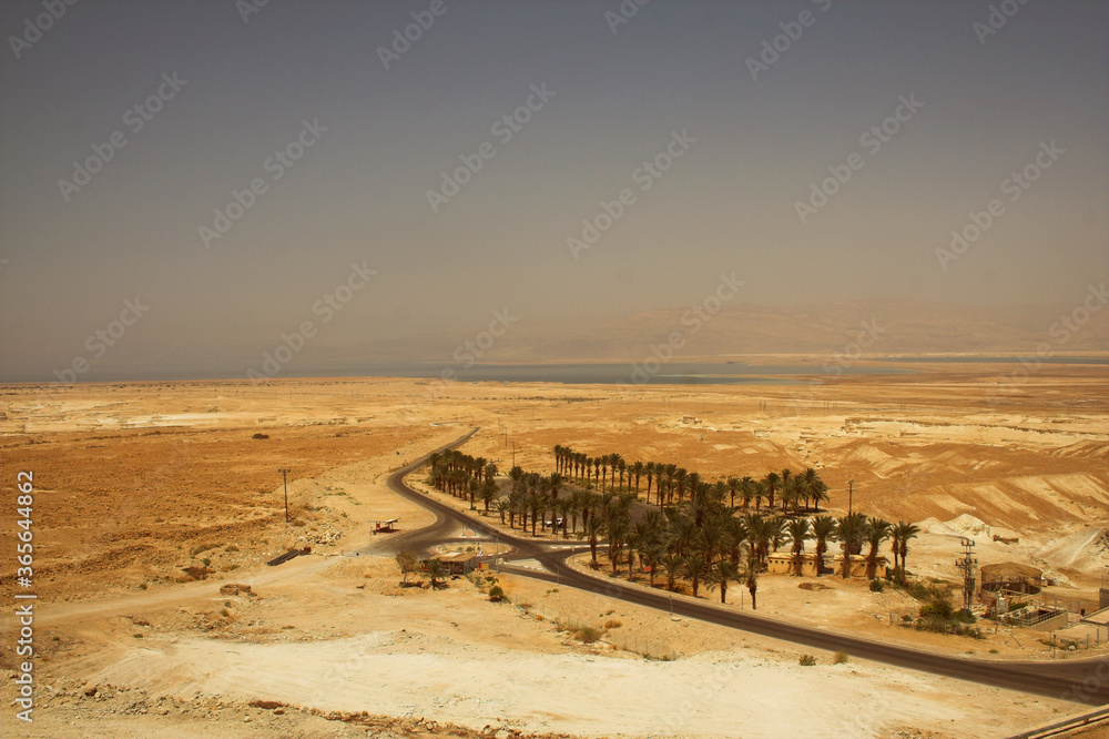 Obraz premium Picturesque ancient mountains about the Dead Sea in Israel