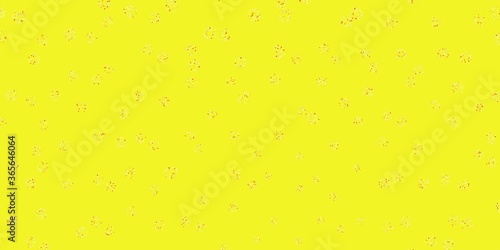 Light red  yellow vector doodle texture with flowers.