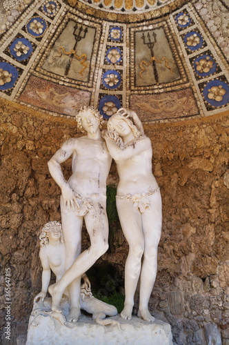 Detail of the Grotto of Adam and Eve in the Boboli Gardens in Florence, Tuscany, Italy photo