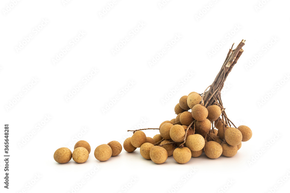 Longan (Dimocarpus longan) isolated on white background, Fresh longan thai fruit. Longan (Dimocarpus longan) isolated on white background, Fresh longan thai fruit.