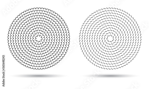 Modern abstract background. Halftone waves in circle form. Round logo. Vector design element or icon. © Mykola Mazuryk