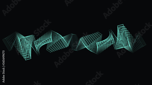 Rectangles in tunnel form logo . vector blend tool pipe . tube design element