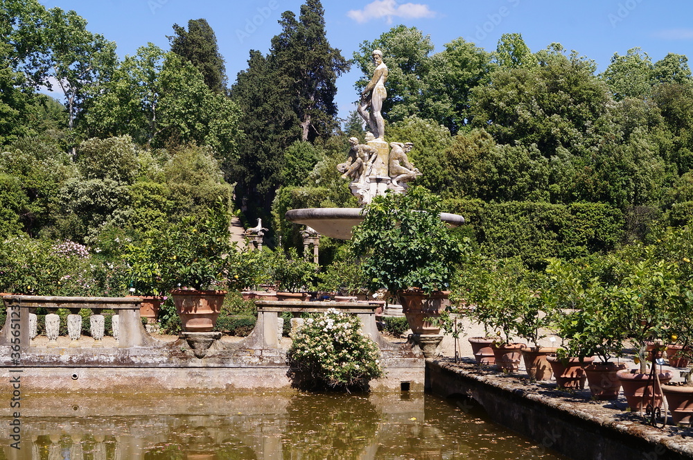 Fototapeta premium Fountain of Ocean in Boboli garden, Florence, Tuscany, Italy