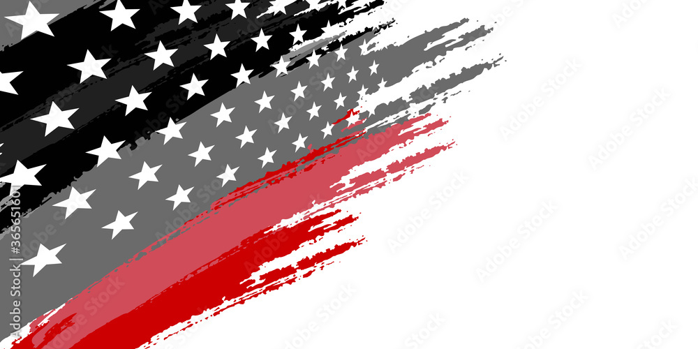 Fototapeta premium White, red and black abstract background banner.
