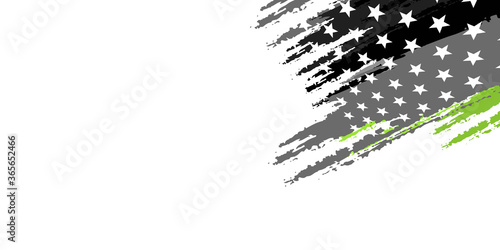 Green black white abstract presentation background with brushes paint and star. Simple green white abstract background geometry shine and layer element vector for presentation design.