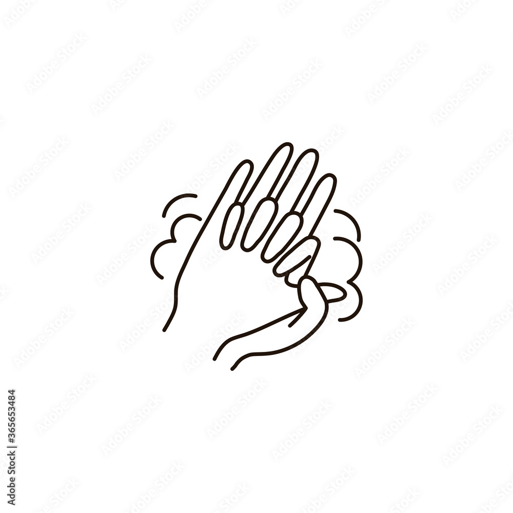 Hand wash vector stroke icon Hand wash vector stroke icon