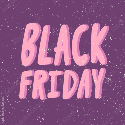 Black Friday. Sticker for social media content. Vector hand drawn illustration design. 