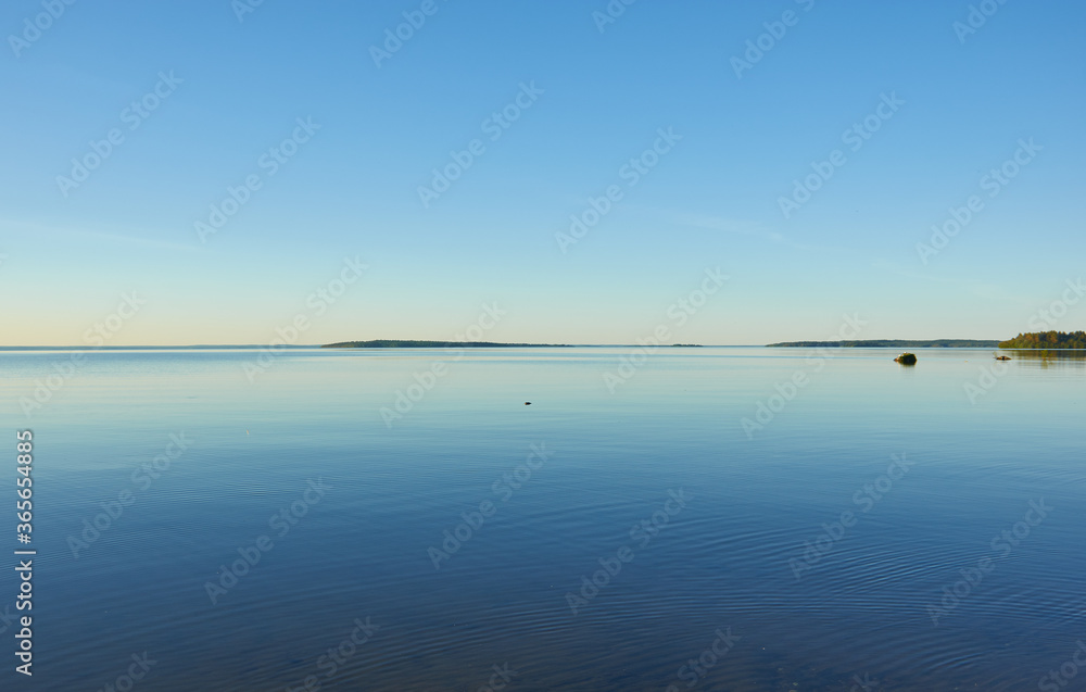 Fotografie Beautiful  summer sunset  Onega lake
