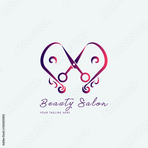 vector illustration of a heart with scissor