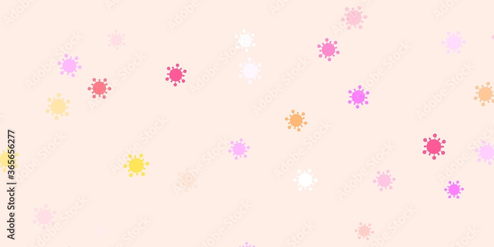Light pink, yellow vector texture with disease symbols. Light pink, yellow vector texture with disease symbols.