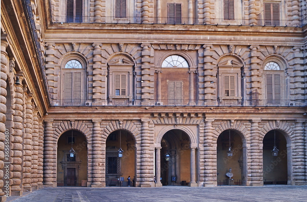 Courtyard of Pitti Palace in Florence, Italy