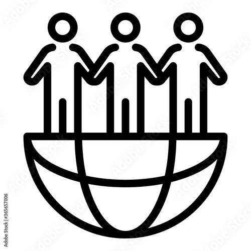 Global immigrants icon. Outline global immigrants vector icon for web design isolated on white background