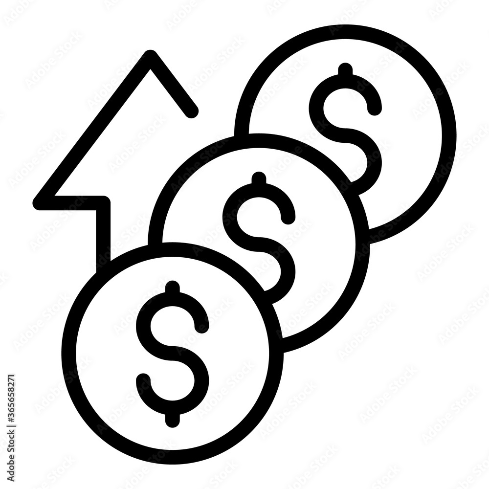 Deposit money icon. Outline deposit money vector icon for web design isolated on white background Deposit money icon. Outline deposit money vector icon for web design isolated on white background