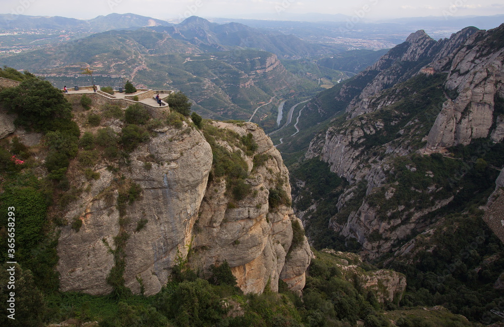 Viewpoint at Santa Maria de Montserrat Abbey, Catalonia, Spain, Europe
