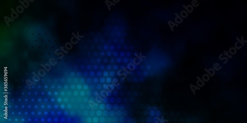 Dark Blue, Green vector background with spots. Illustration with set of shining colorful abstract spheres. Pattern for wallpapers, curtains.