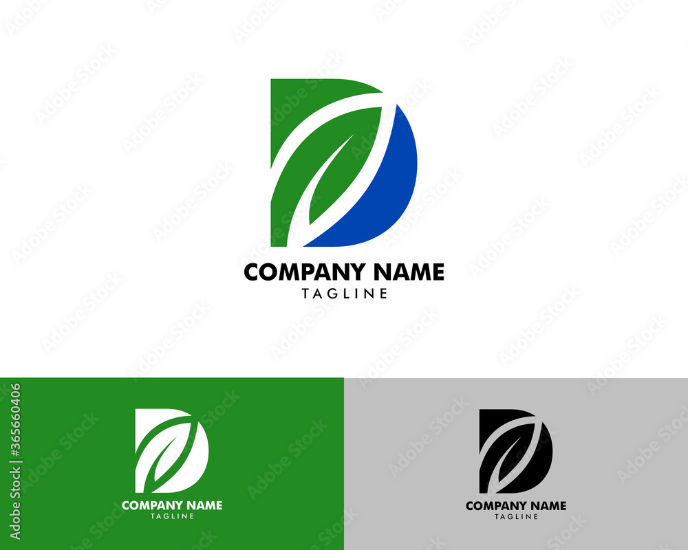 Initial Letter D Leaf Logo Design Template Element Initial Letter D Leaf Logo Design Template Element