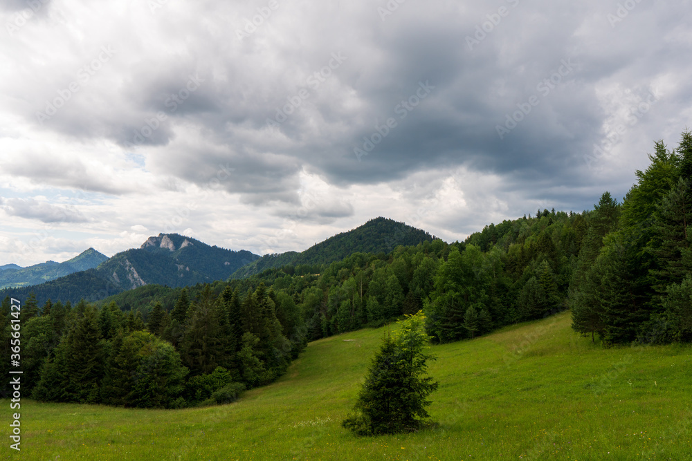 Poland Pieniny Mountains. View of the mountain valley in Pieniny. Poland Pieniny Mountains. View of the mountain valley in Pieniny.
