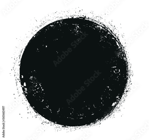 Grunge distressed black circle. Grunge round banner.