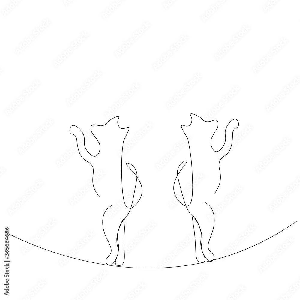 Dog continuous line drawing on white background. Vector illustration Dog continuous line drawing on white background. Vector illustration