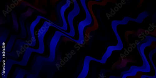 Dark Blue, Red vector layout with wry lines. Colorful illustration with curved lines. Pattern for ads, commercials.