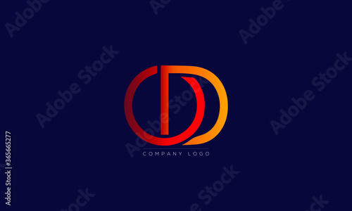 Unique, Modern, Elegant and Geometric Style Typography Alphabet OD, DO letters logo Icon