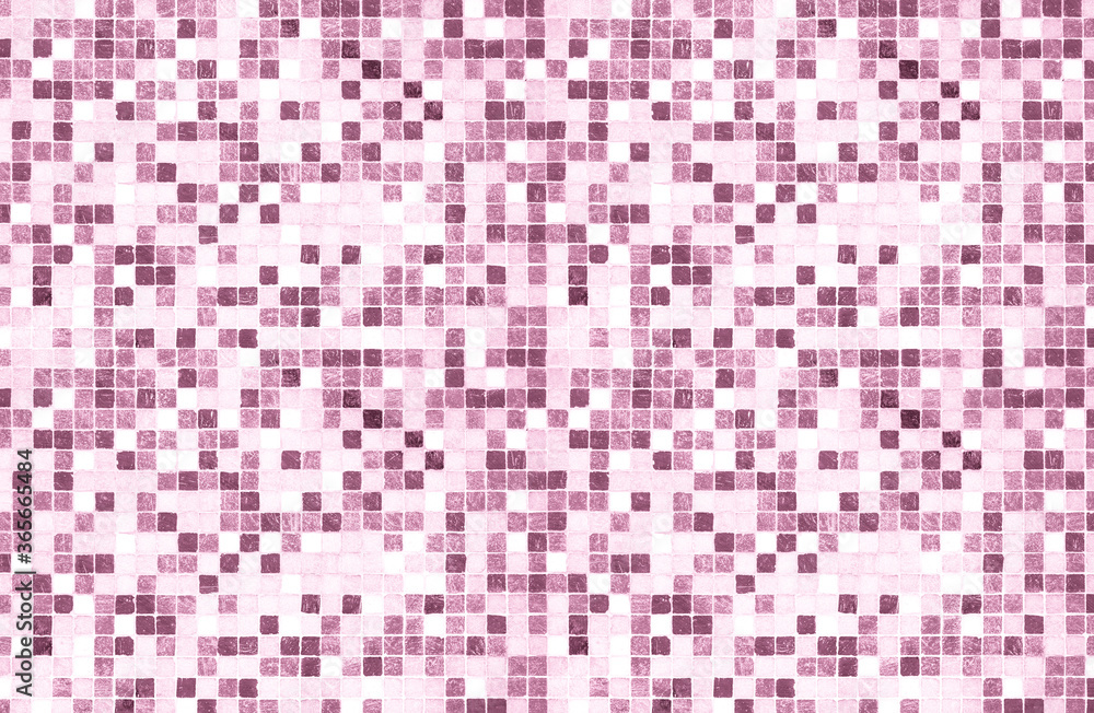 Mosaic wall texture in pink and red colors