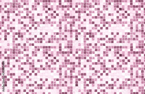 Mosaic wall texture in pink and red colors