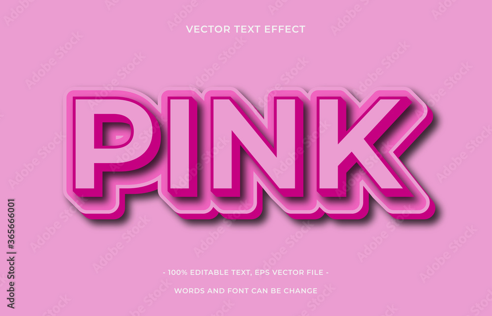 Pink editable text effect