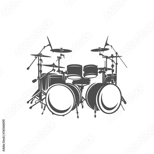 Realistic Drum Design Vector. Silhouette of Drum. Vector illustration