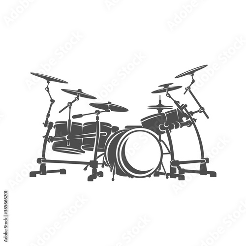 Realistic Drum Design Vector. Silhouette of Drum. Vector illustration